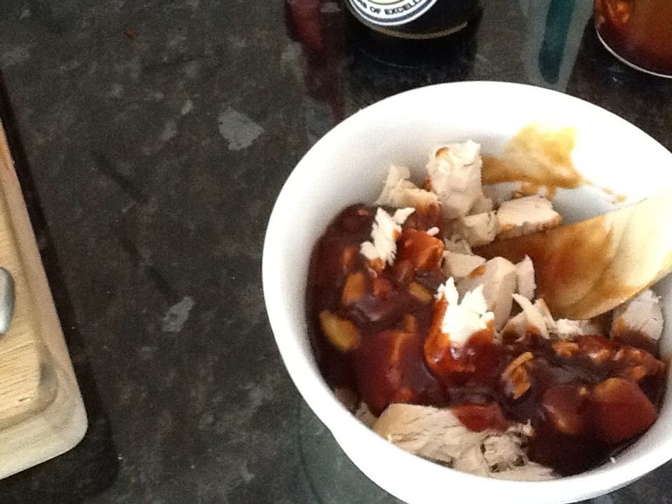 Add marinade to chicken
