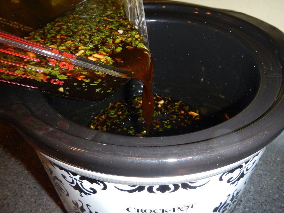 Add marinade to crockpot