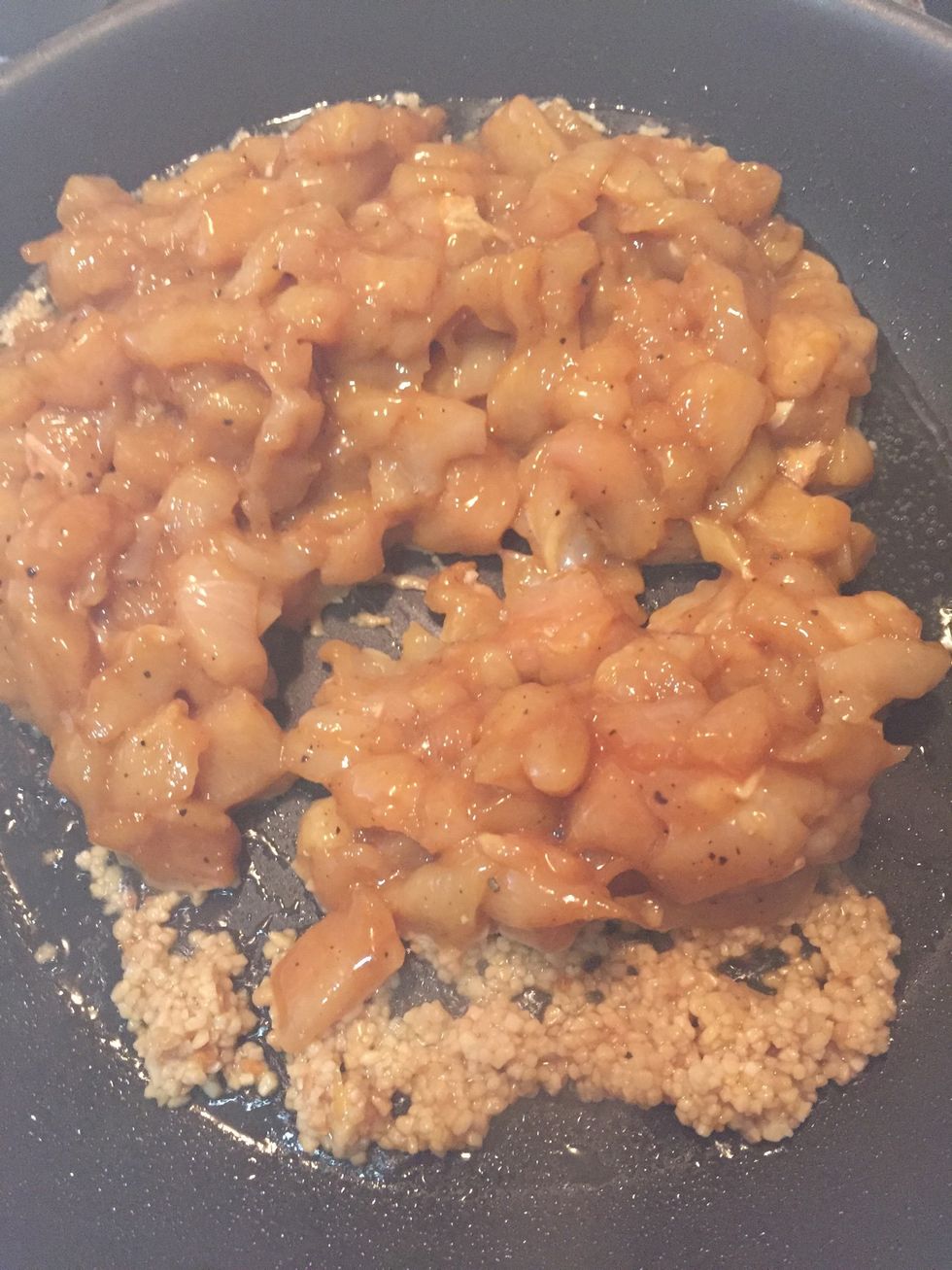 Add marinated chicken and cook for 4-6 minutes.