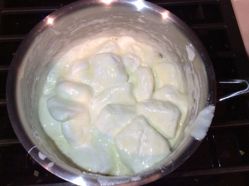 Add marshmallows and Stir until completely melted then remove from heat