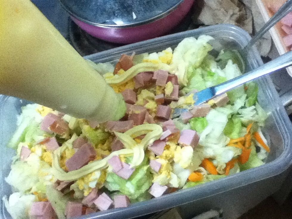 Add mayo and mix.
