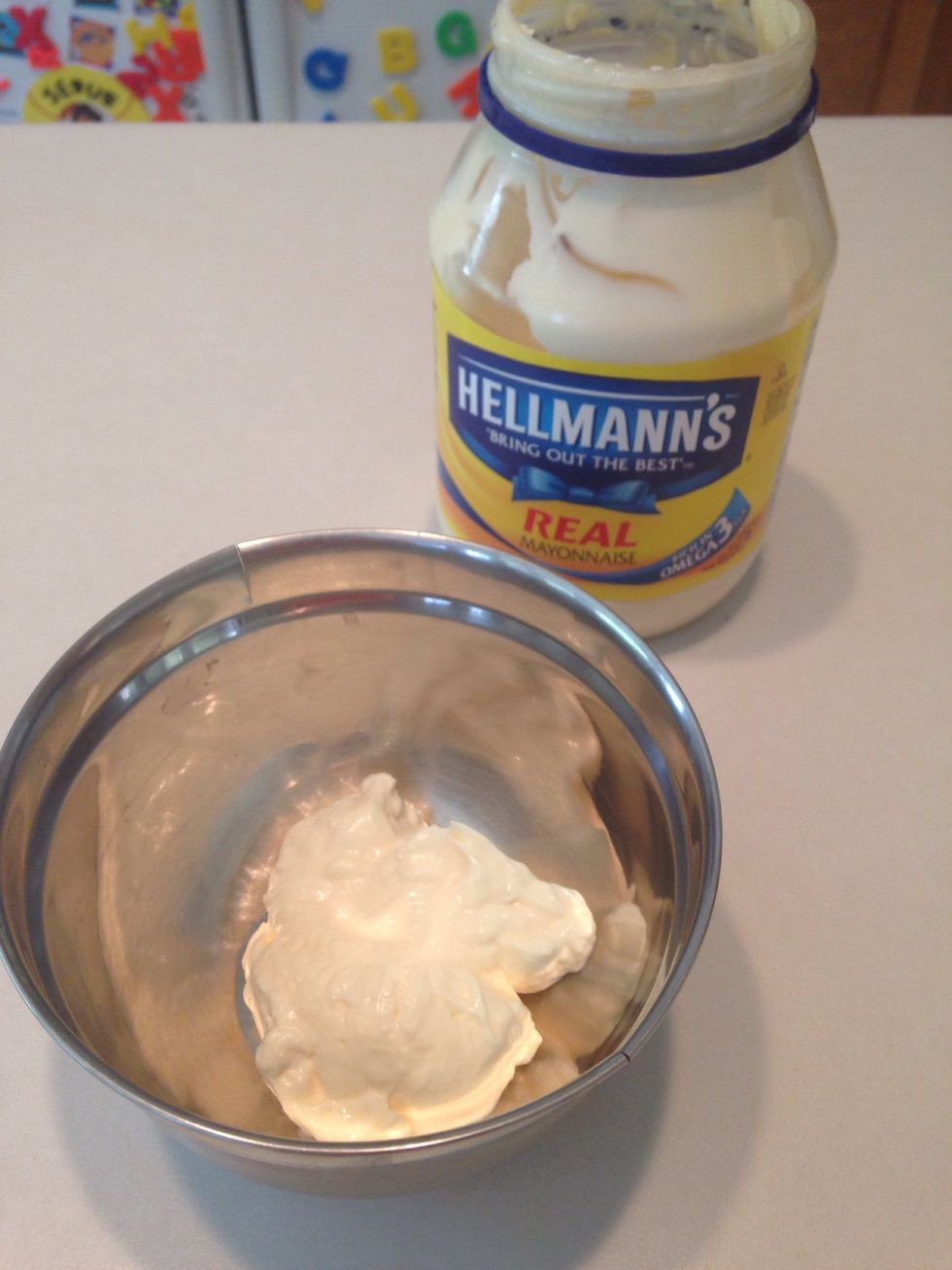 Add mayo to small bowl.