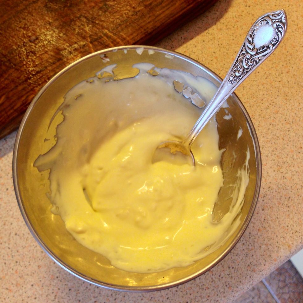 Add mayonnaise. Mix.