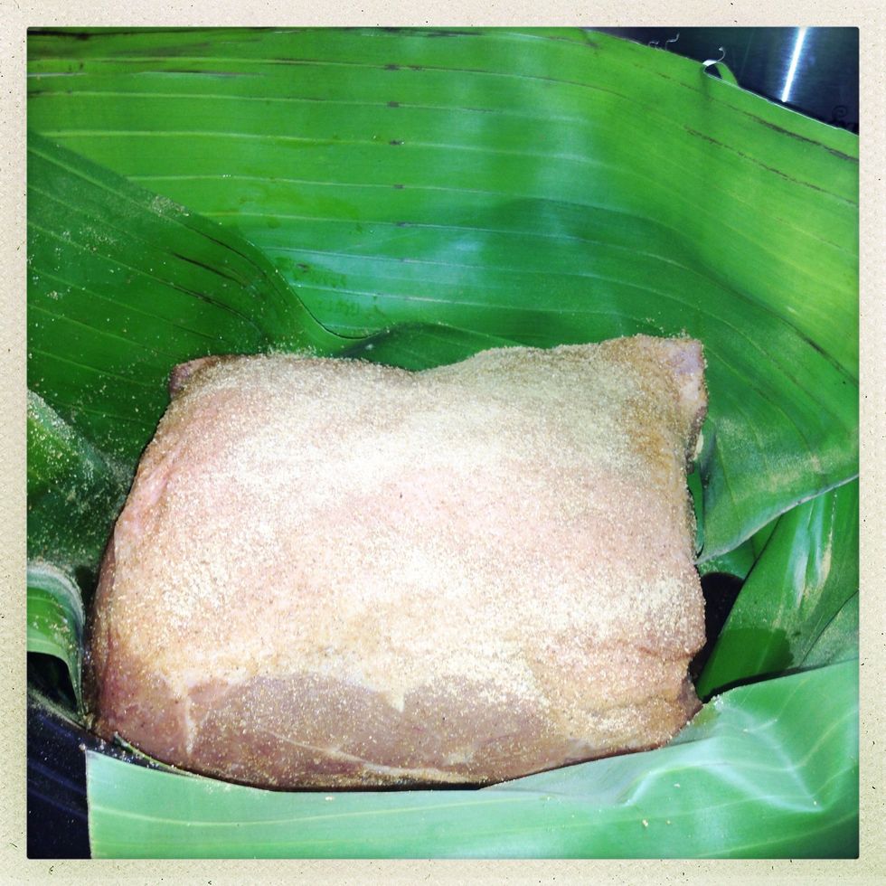 Add meat to lined pot.