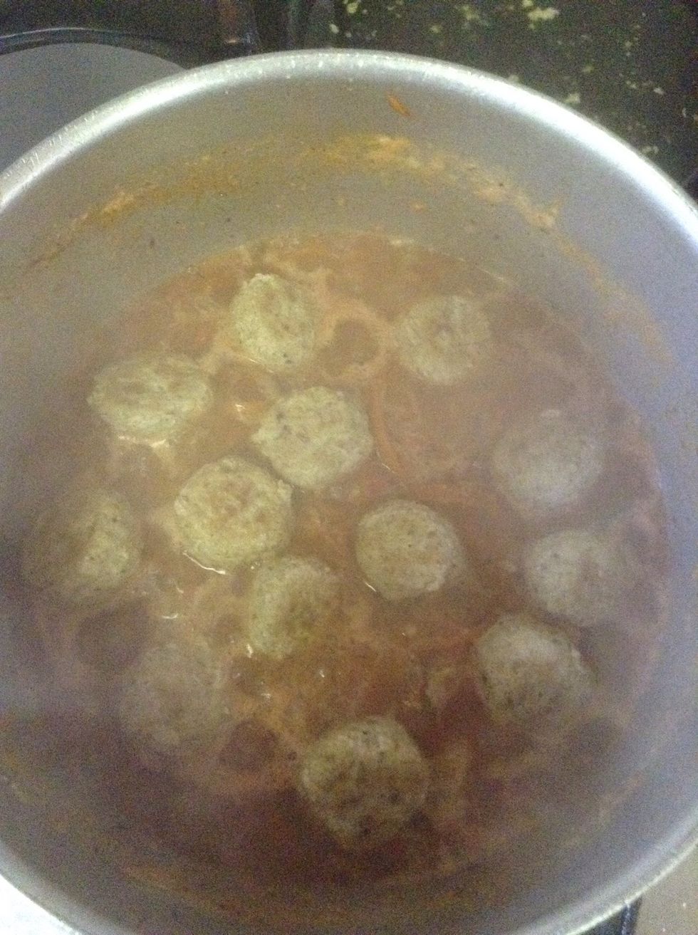 Add meatballs in the sauce and slow the heat let it simmer for next few minutes until the balls absorbs the flavor