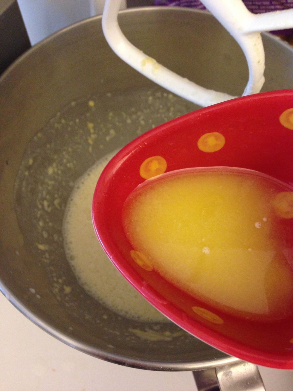 Add melted butter