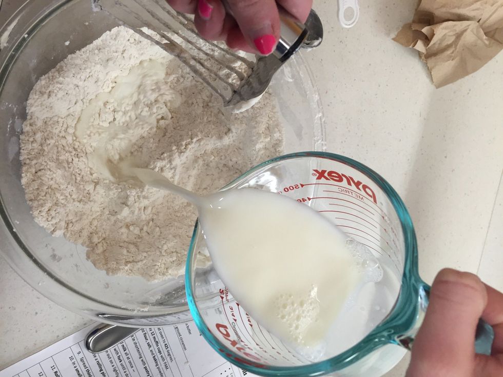 Add milk all at once