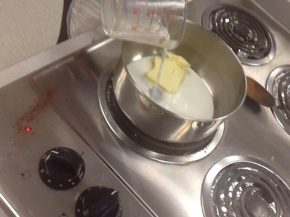 Add milk and let the ingredient melt.