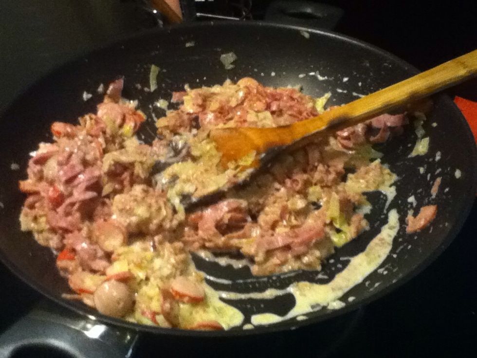 Add milk and stir