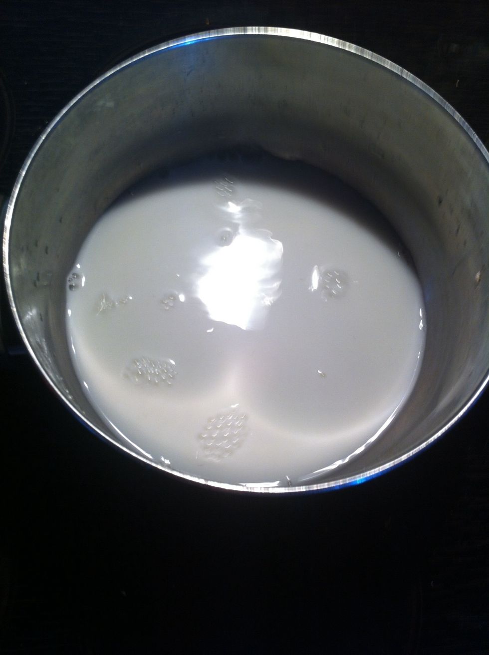 Add milk and water to your pot (let your pot cool down first)