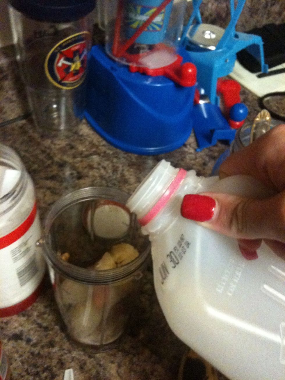 Add milk (I eyeball it. So add however much you like)