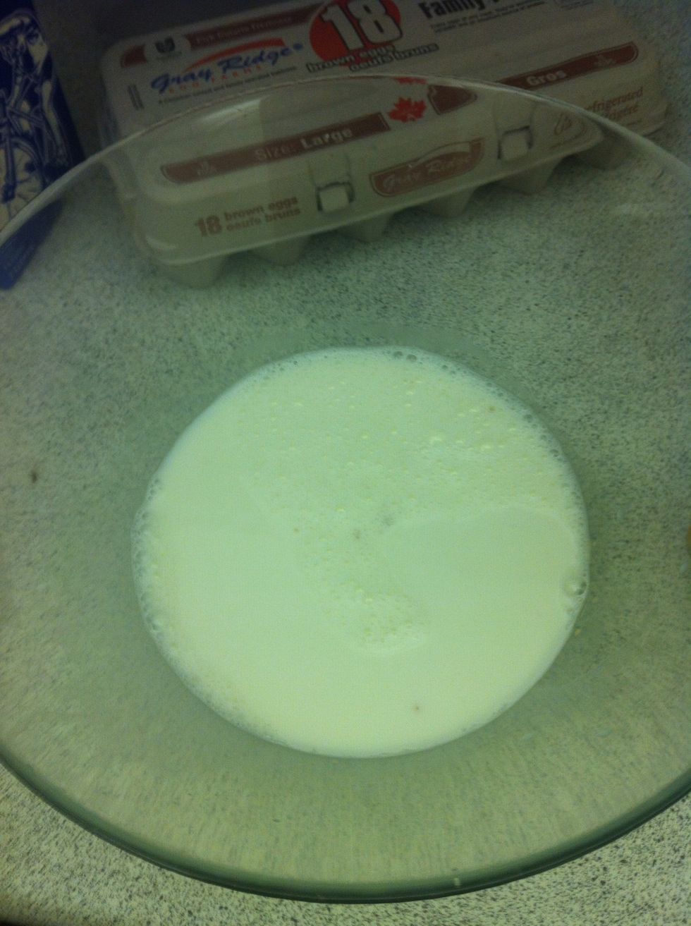 Add milk in there and mix it