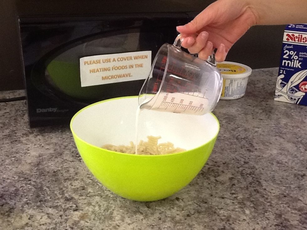 Add milk to noodles