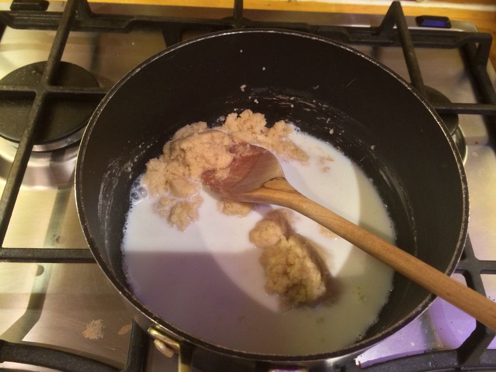 Add milk to the flour and butter paste.