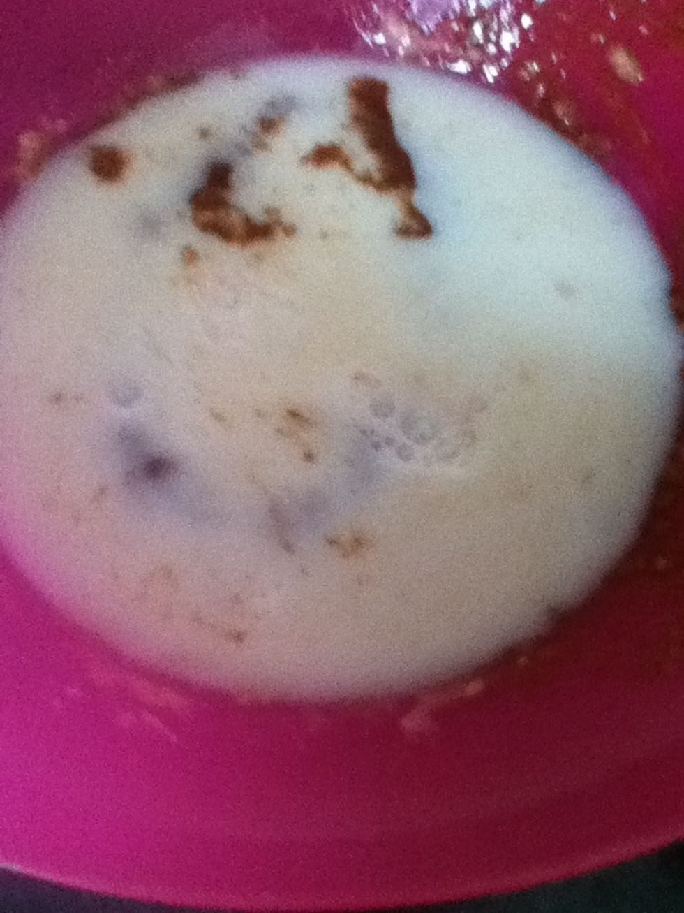 Add milk to the mixture
