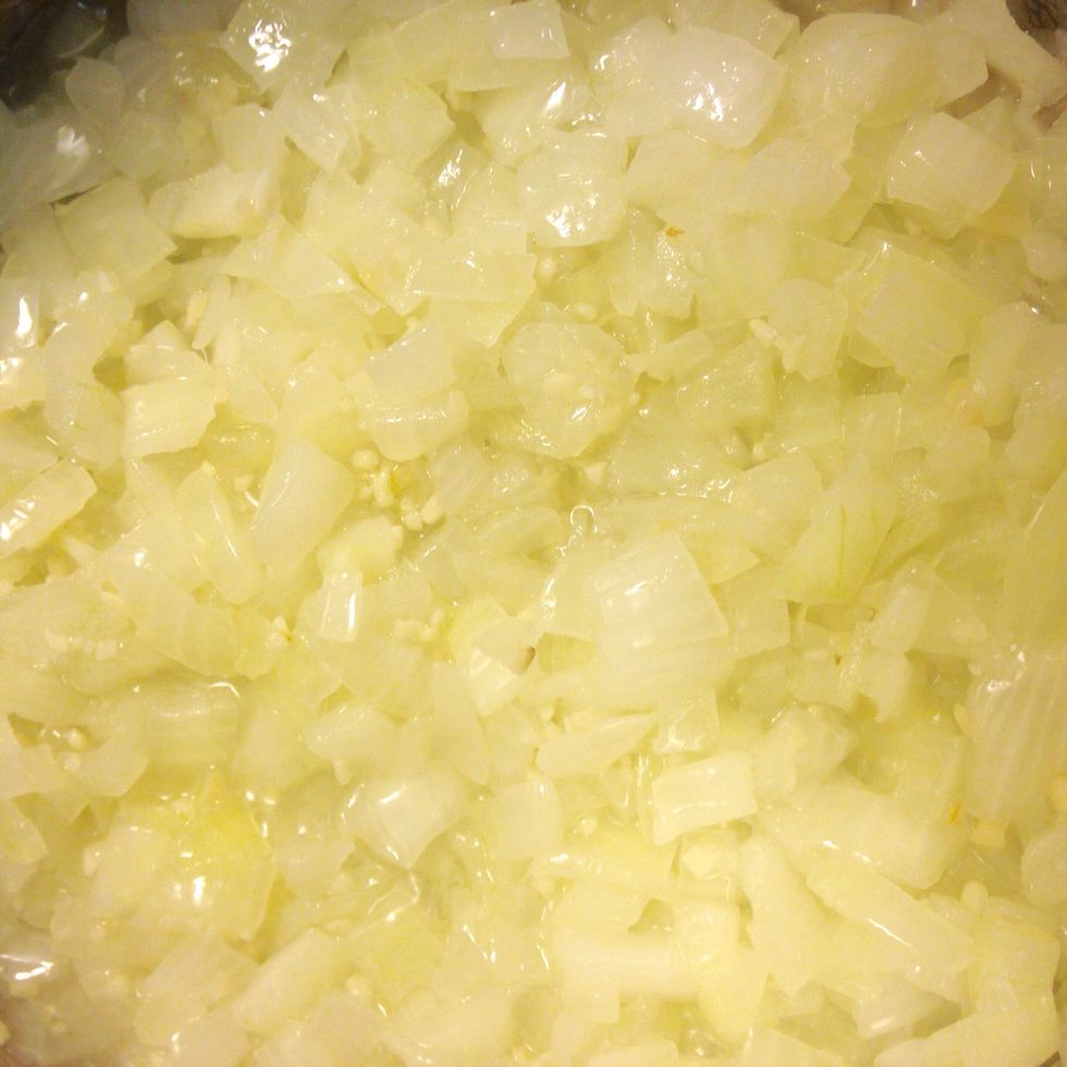 Add minced garlic and saut\u00e9 for another minute until fragrant.