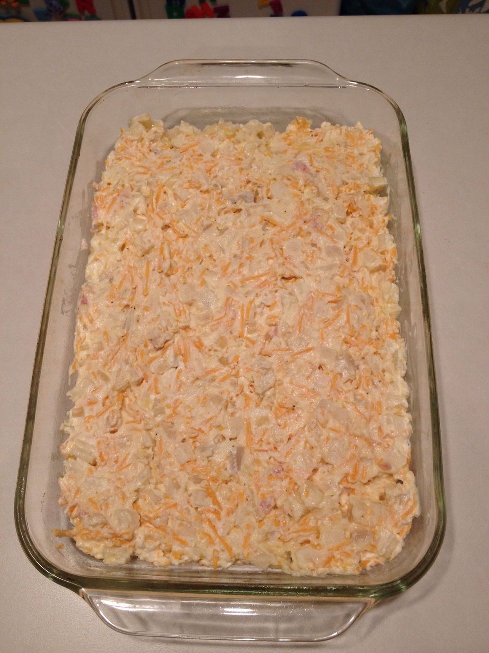 Add mixture and spread evenly.