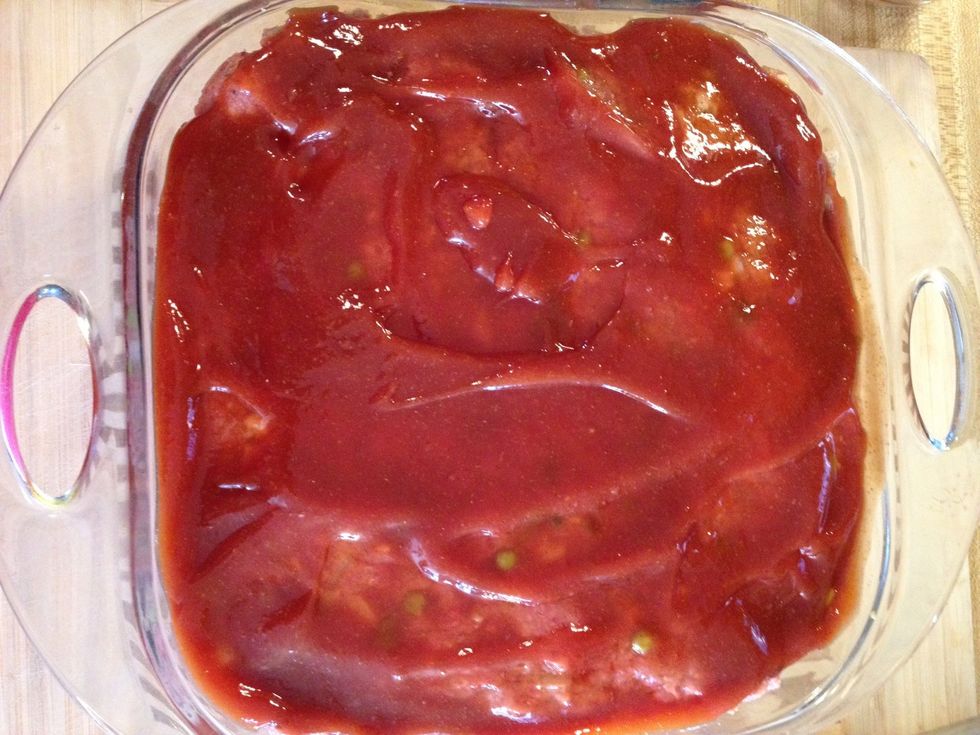 Add mixture on top of meat