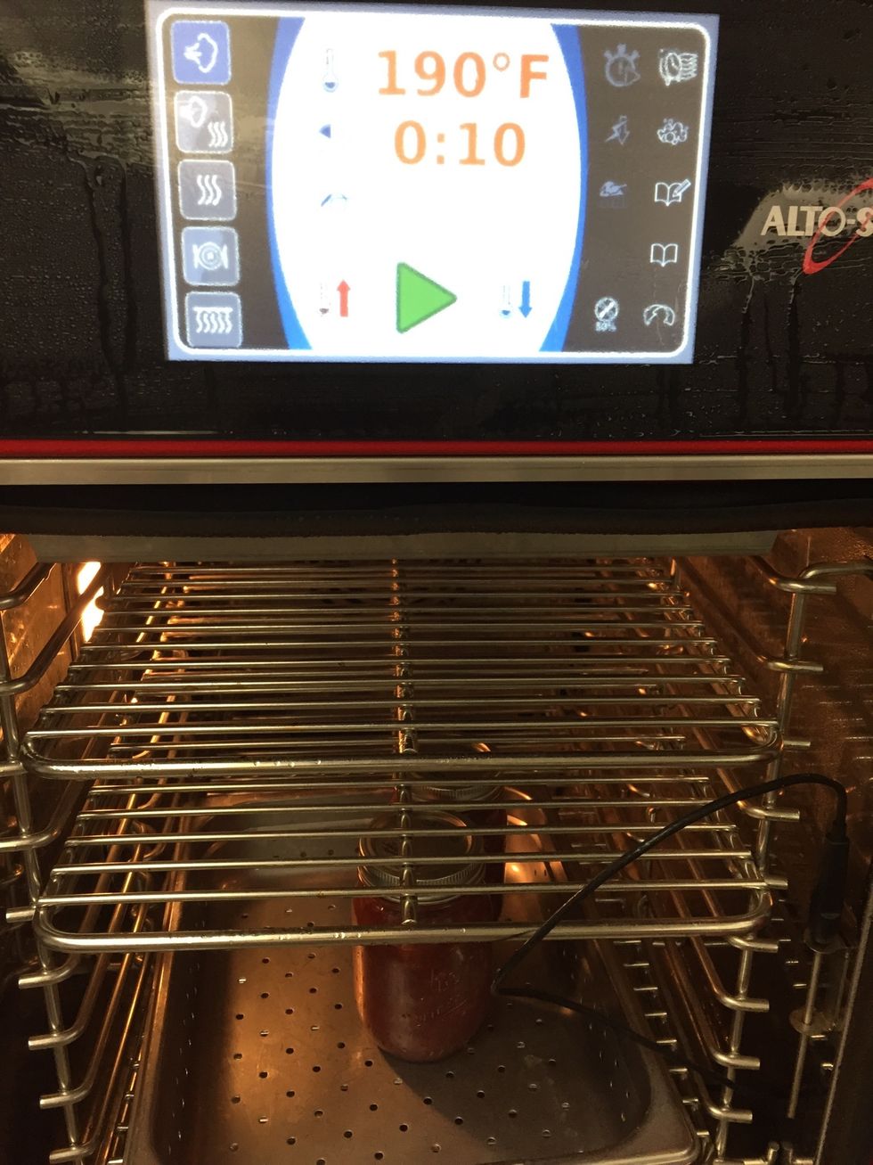 Add mixture to sterilized canning jars and place in the oven to seal, steam mode 190F (88C) for 10 minutes.