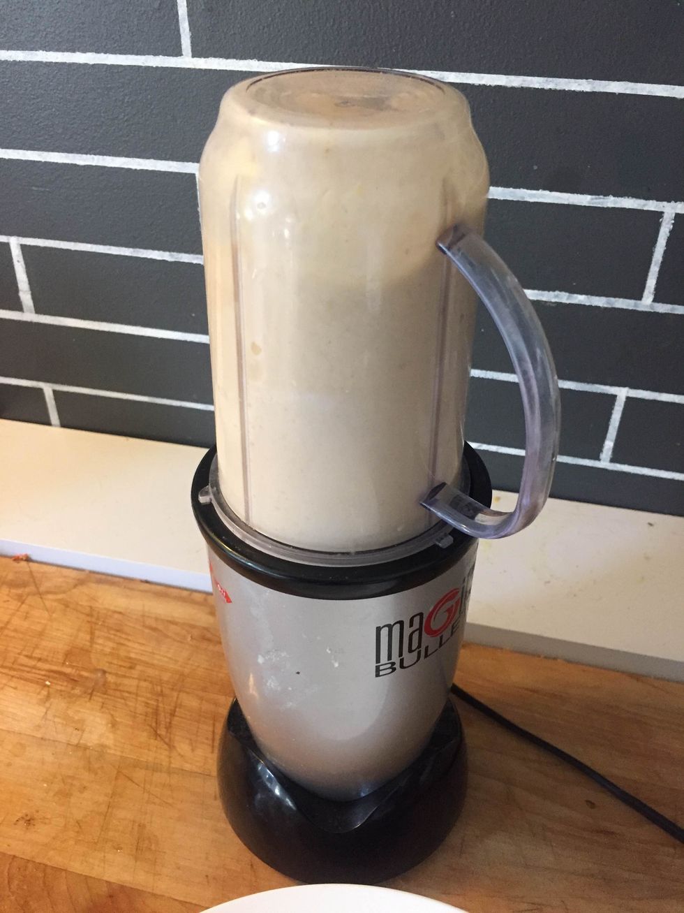 Add mixture to the chickpea puree, and blend until smooth!