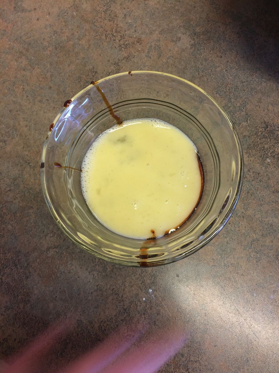 Add molasses, egg and vanilla