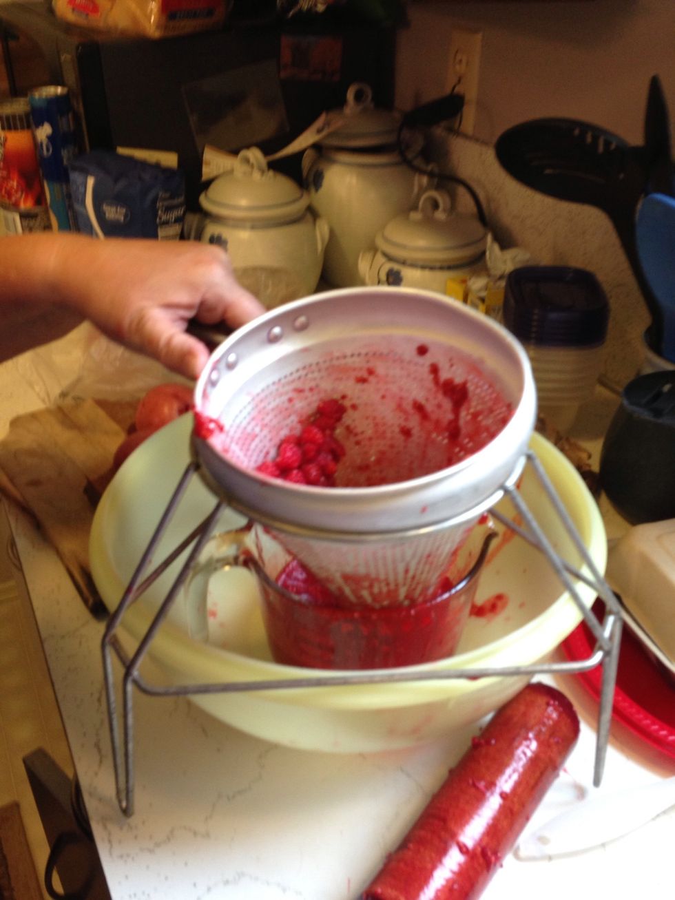 Add more berries if you don't have two cups. Keep mashing the berries.
