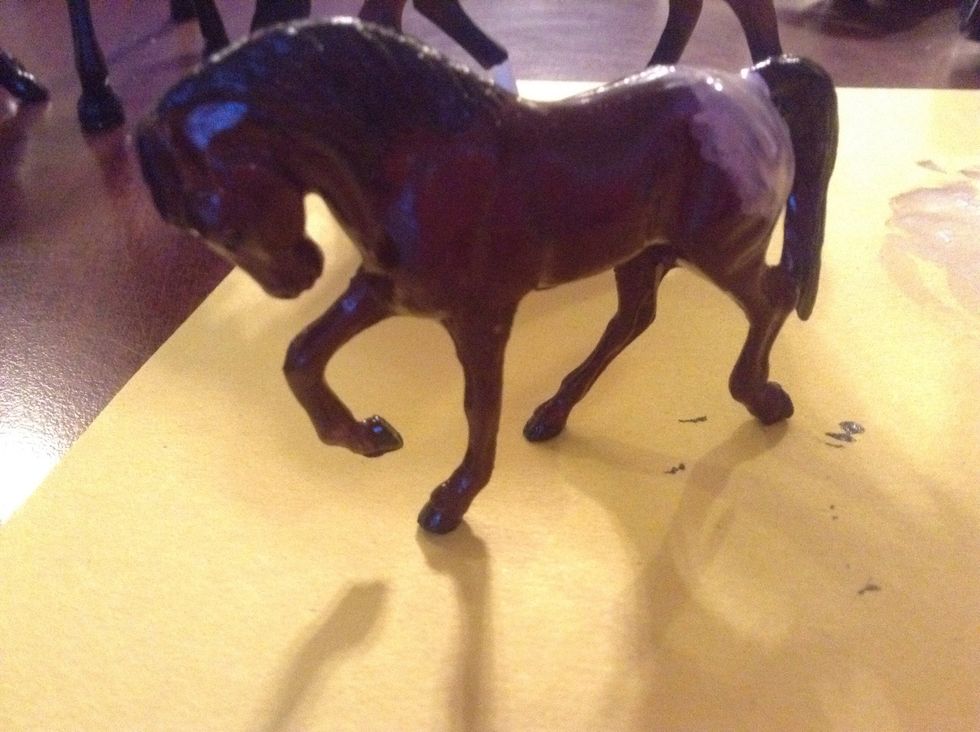 Add more coats! Also added details in black, and as for the mane and tail, you can touch that up later!