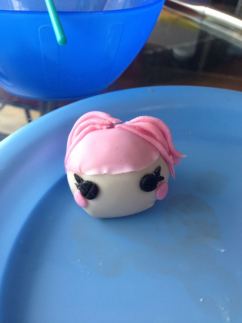 Add more hair, eye lashes, and cheeks