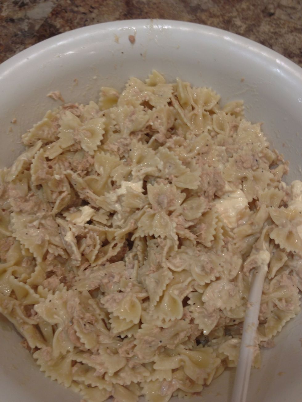 Add more mayonnaise. This keeps the dish from being too dry. You hardly taste it!