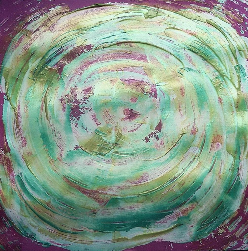 Add more roundly layers. With the sorbet mix.