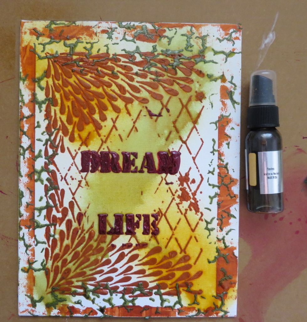 Add more spray color with Timeless Colorations spray.