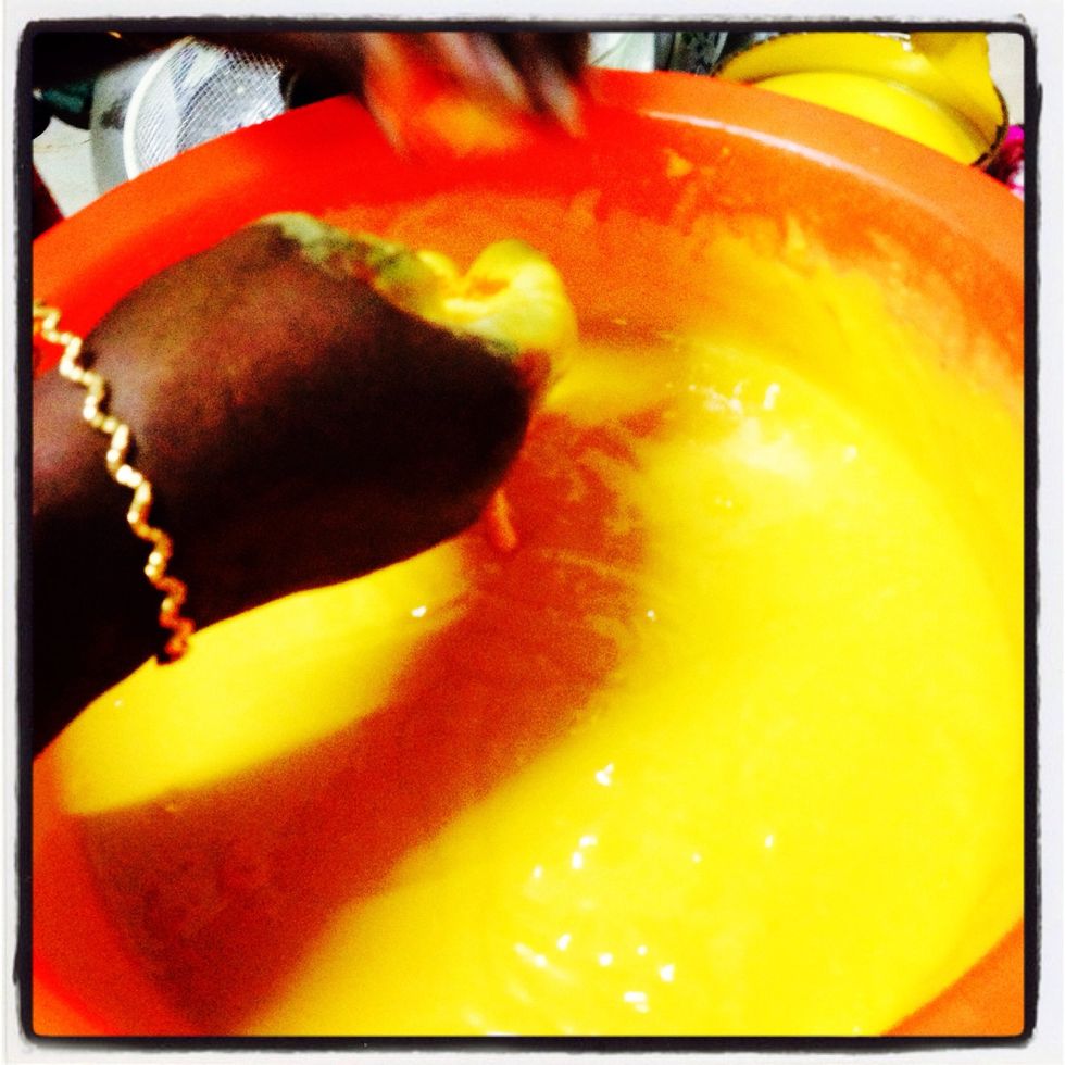 Add more water. Whisk the batter rigorously until it gets pouring consistency.