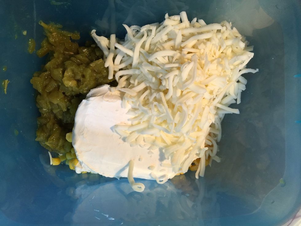 Add mozzarella cheese. I added just a bit more. Love cheese