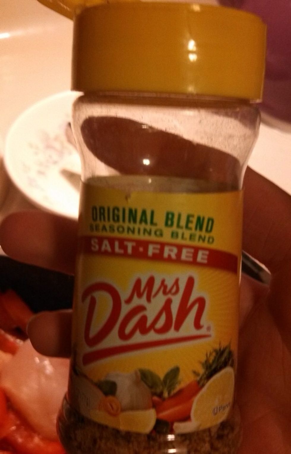 add mrs. dash original blend to up side of chicken
