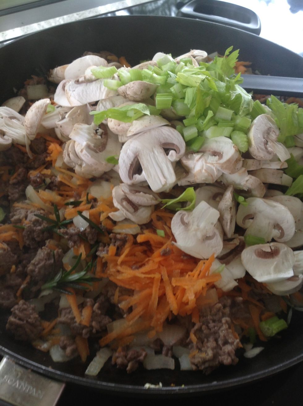 Add mushrooms and celery now