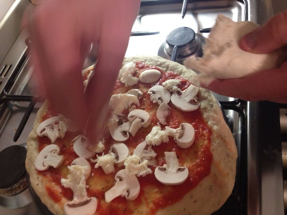 Add mushrooms and mozzarella... LESS IS MORE!!