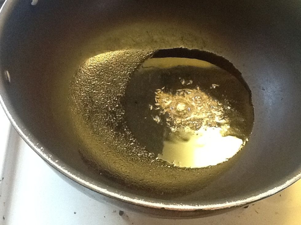 Add mustard seeds, cumin seeds and saut\u00e9 for a few seconds