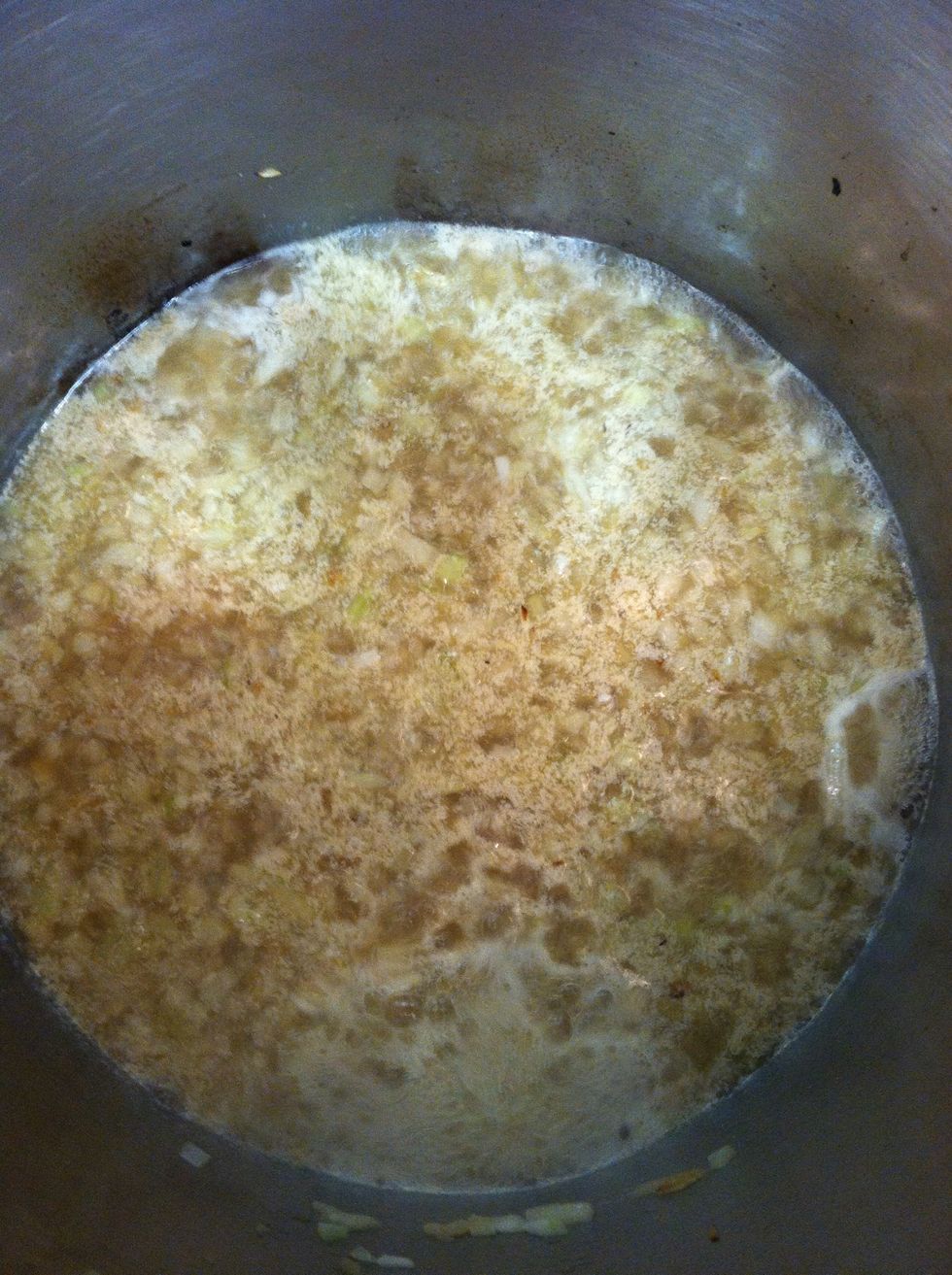 Add natural oyster juice and reduce by at least half