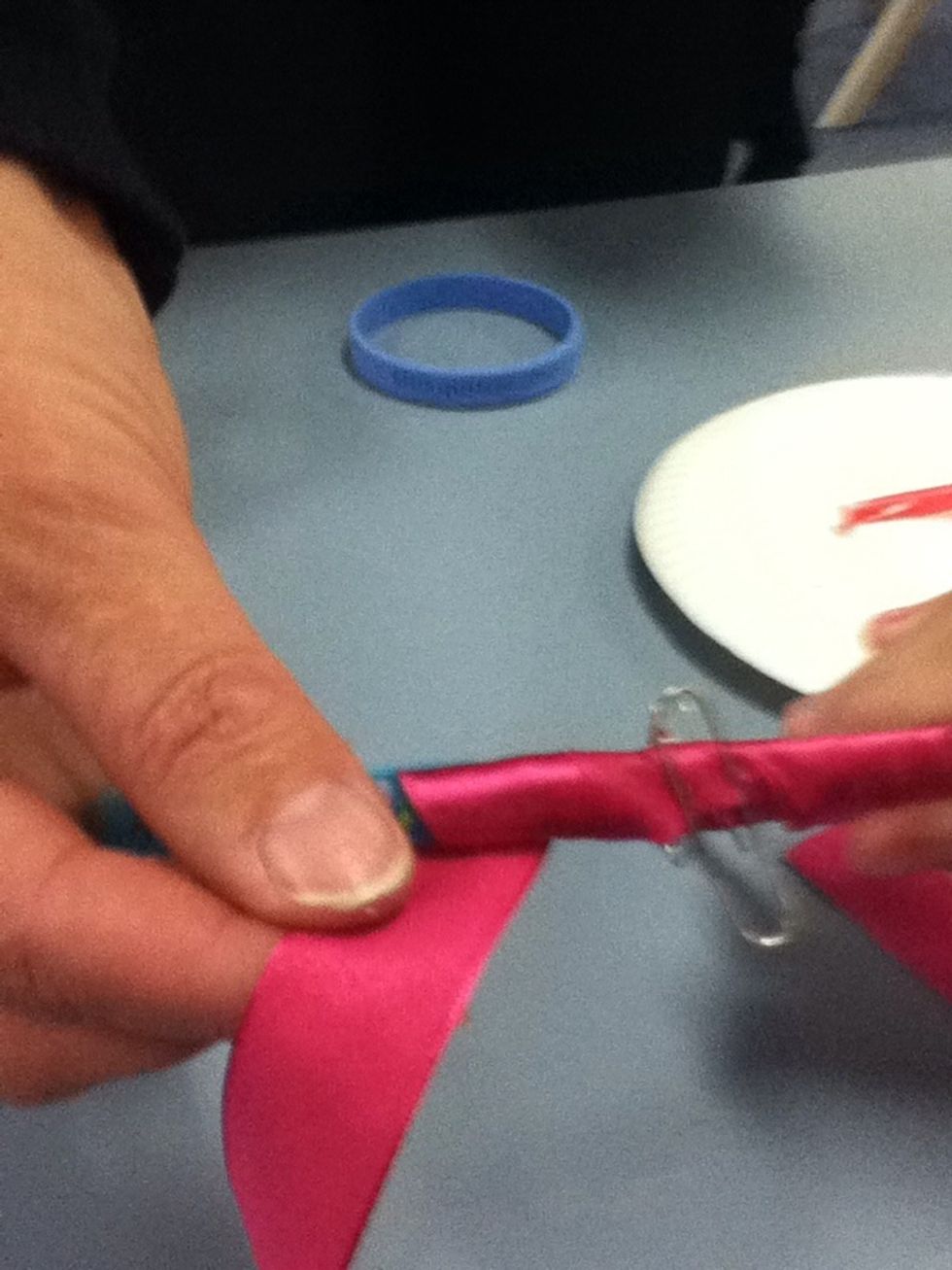 Add new piece of ribbon to complete the job