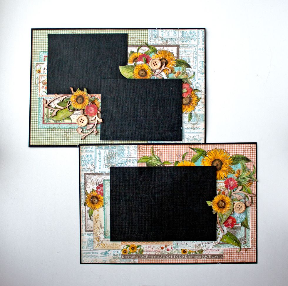 Add nice details: decorated chip boards, buttons, small flowers, gesso drops and enjoy result!