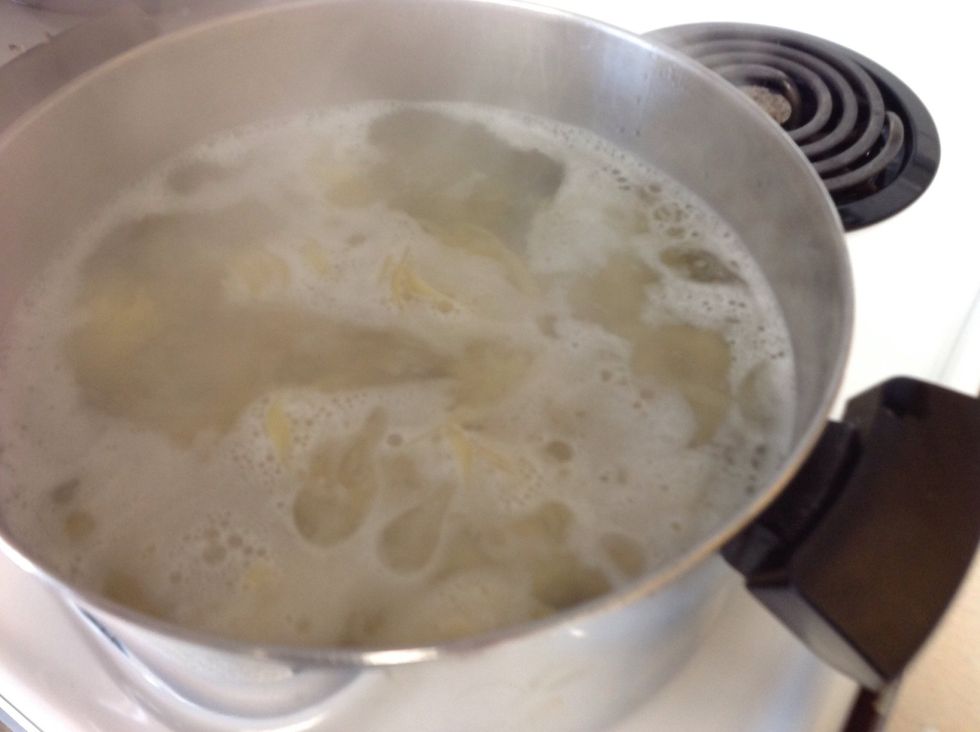 Add noodles to boiling water.