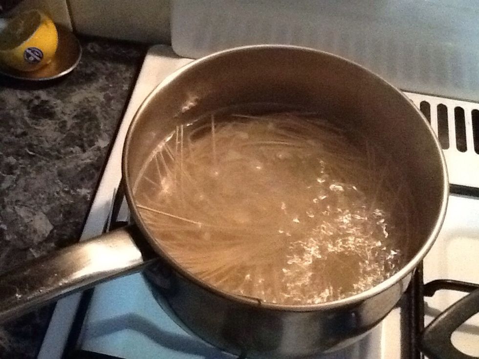 Add noodles to boiling water.