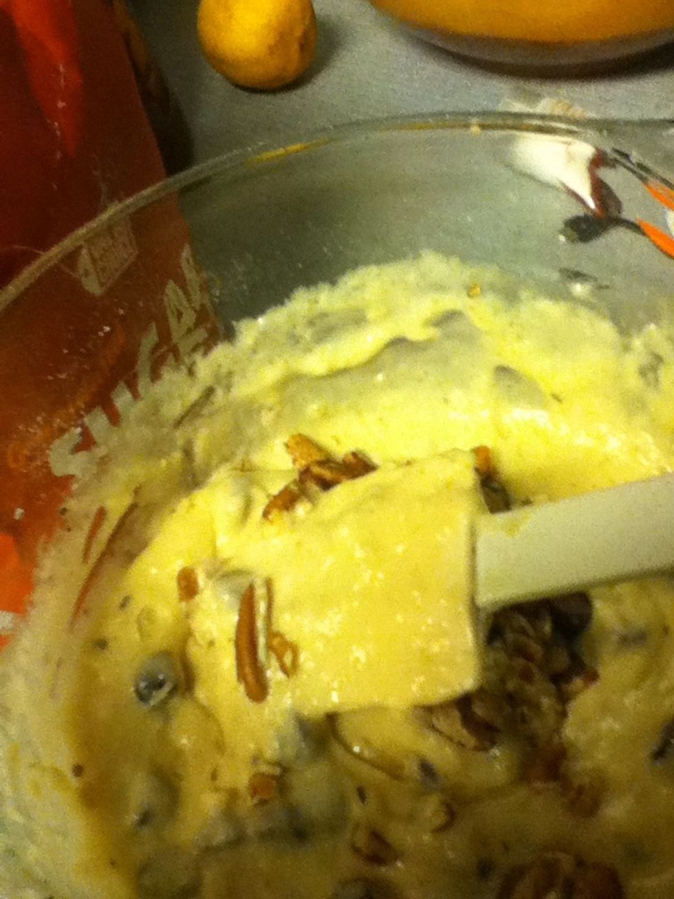 Add nuts and chocolate.