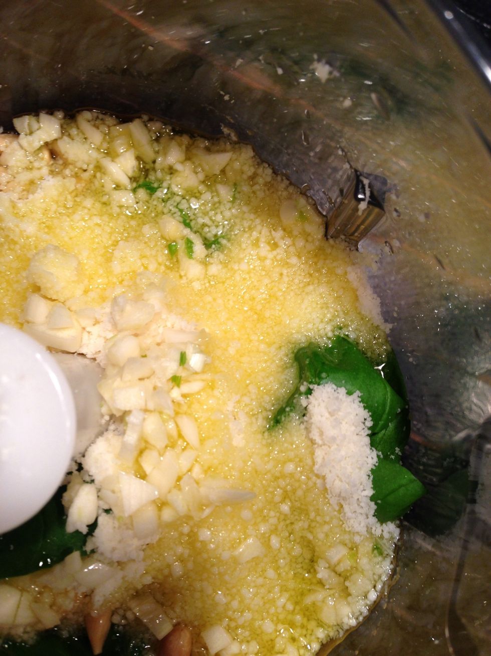 Add oil (enough to be able to mince the ingredients together)
