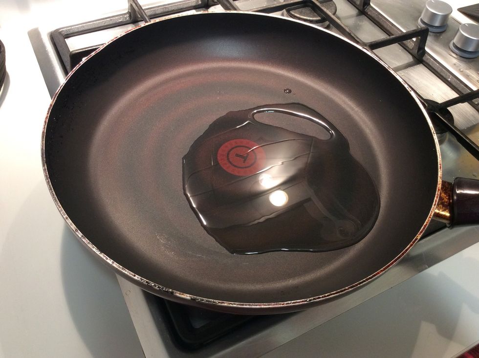 Add oil into a pan
