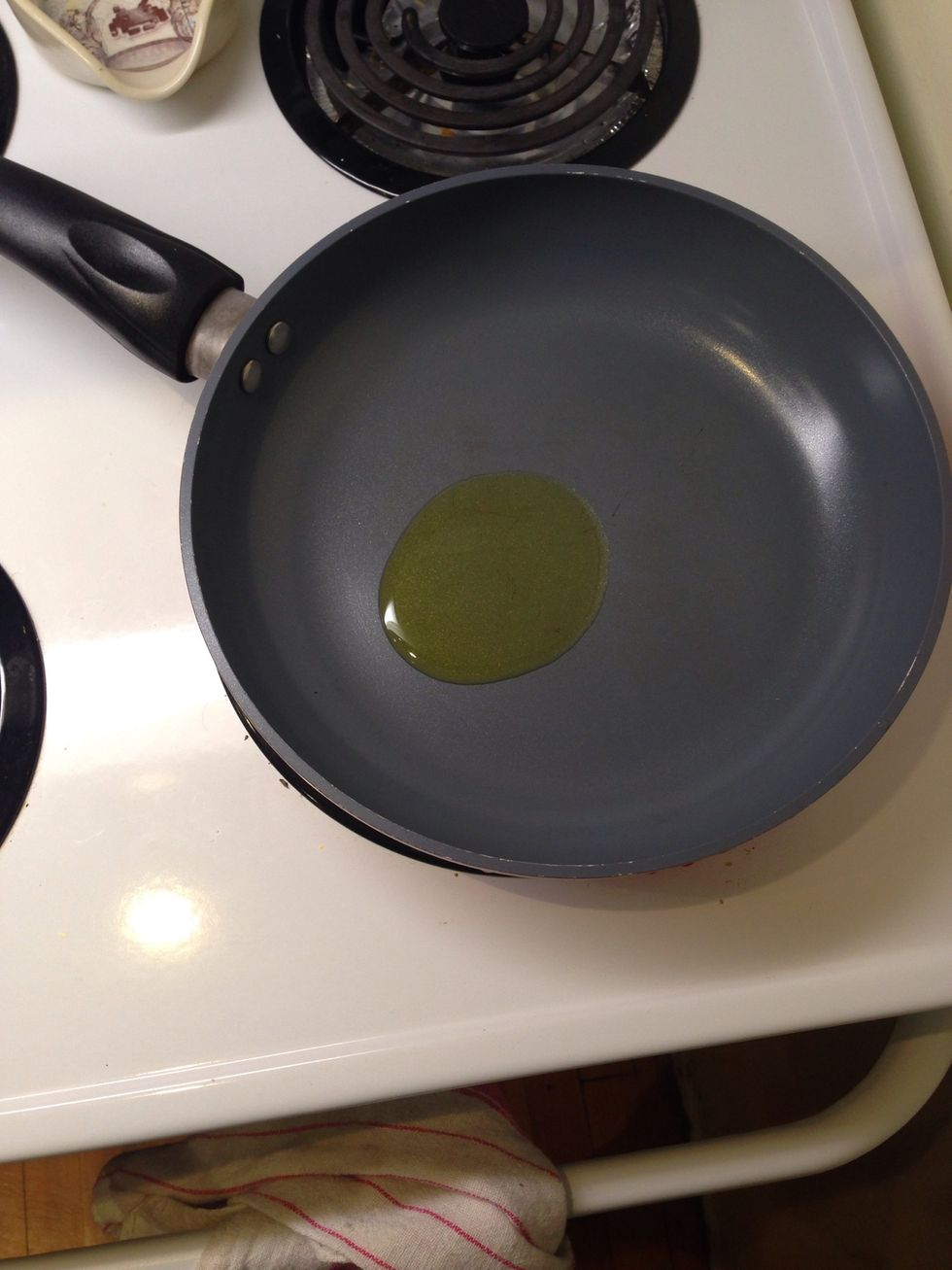 Add oil to frying pan on medium heat.