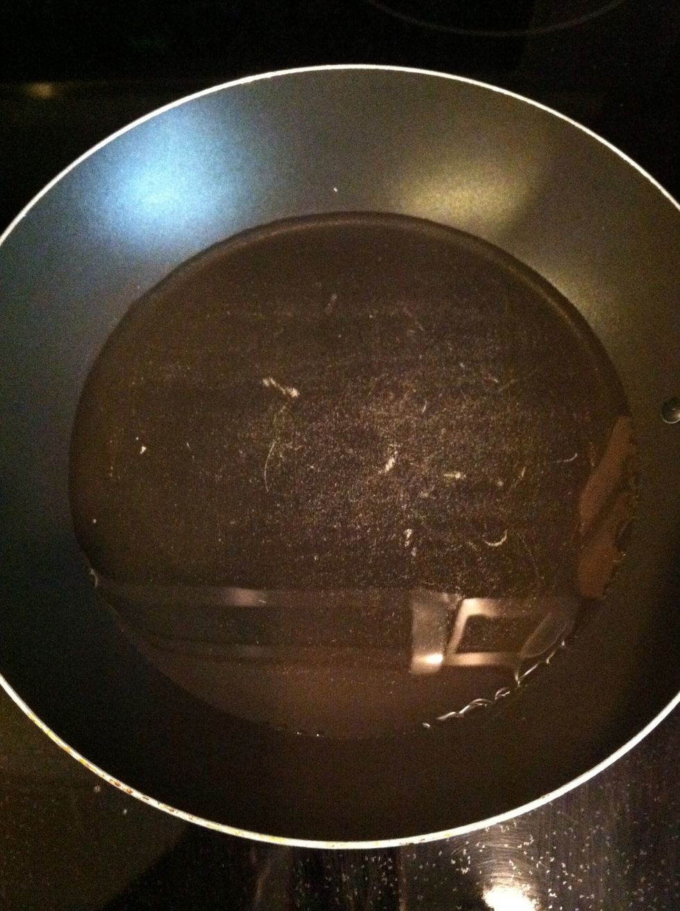 Add oil to pan, let it heat up.