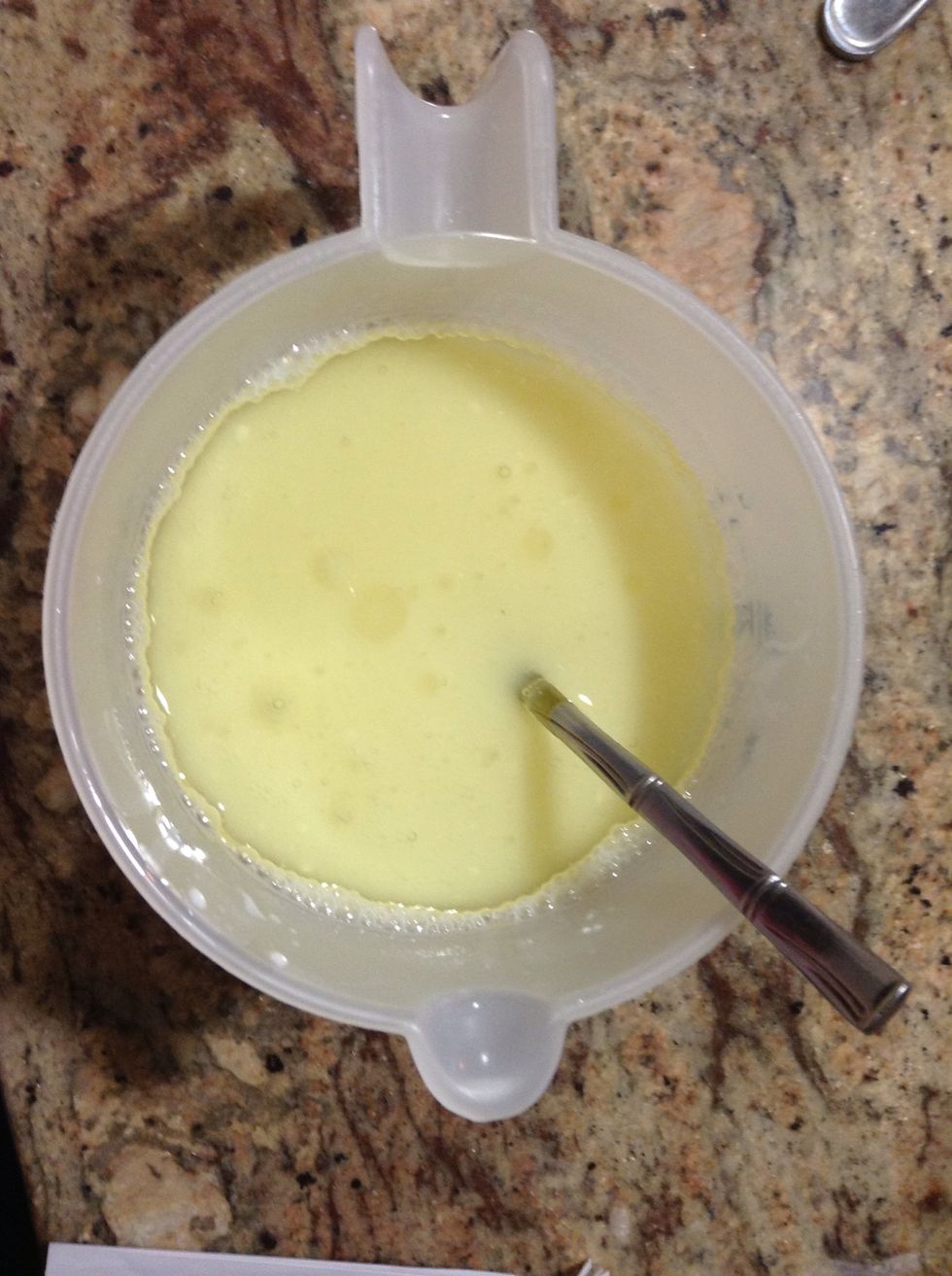 Add oil to the buttermilk mix