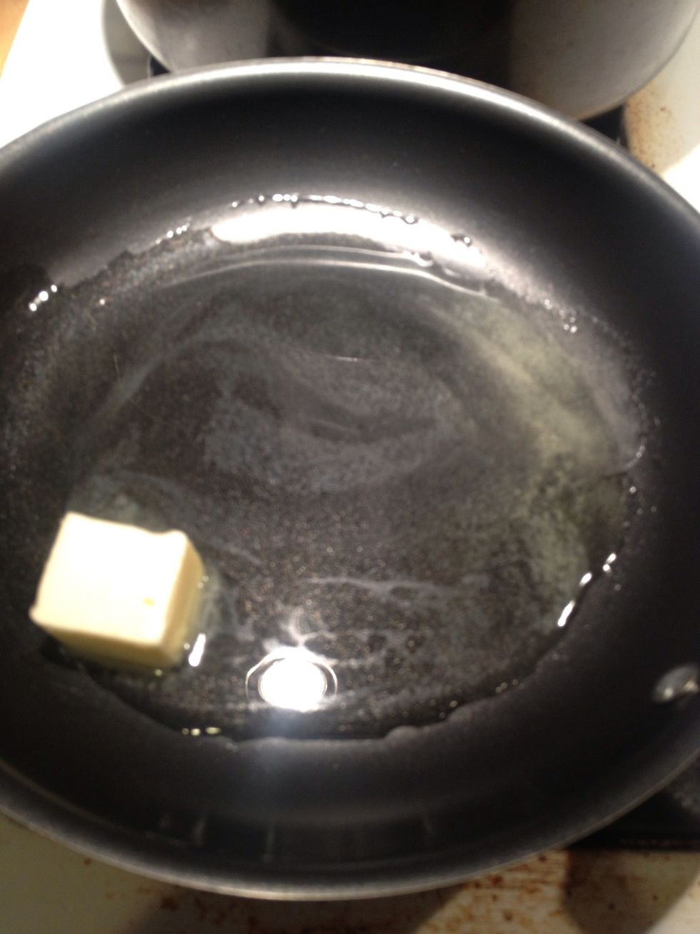 Add olive oil and butter to skillet.