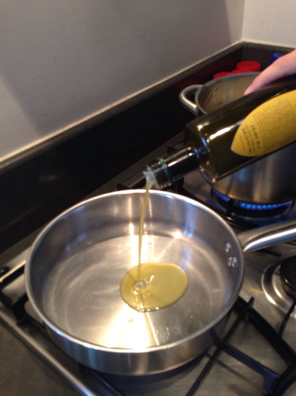 Add olive oil - don't be shy, it adds texture and taste
